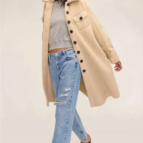 Marissa Webb FRANKIE SHERPA COATED CANVAS TRENCH